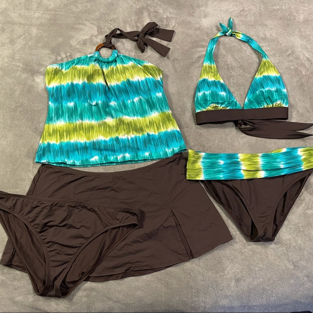 La Blanca Swim Suit Bikini Tankini Set Size 14-16